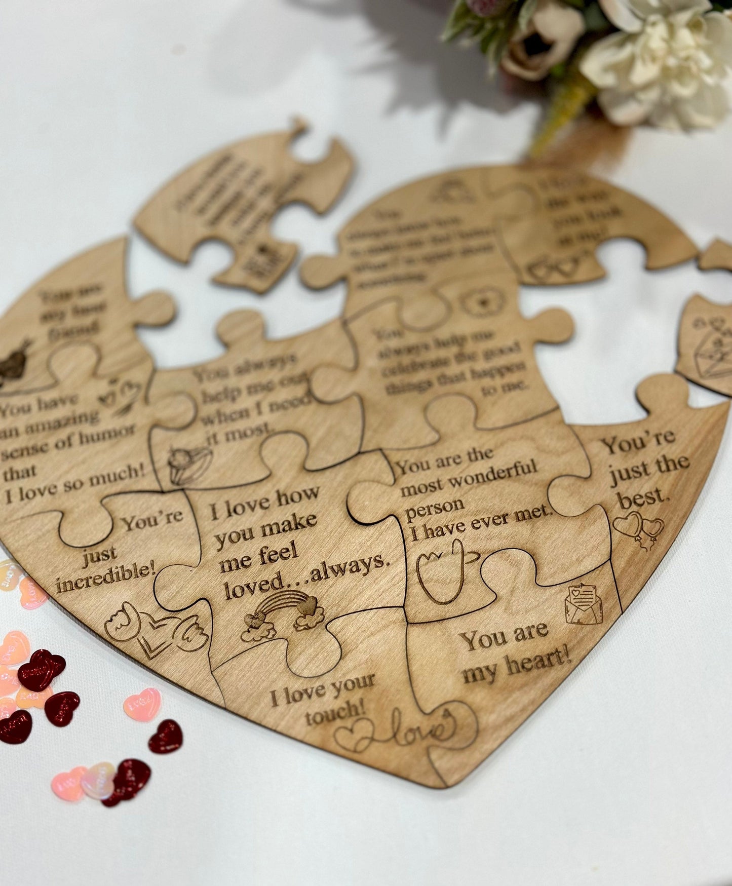 Personalized 14 Reasons Why I Love You Birthday Gift for Boyfriend Custom Wooden Puzzle Boyfriend gift  Reasons why i love you Valentines day