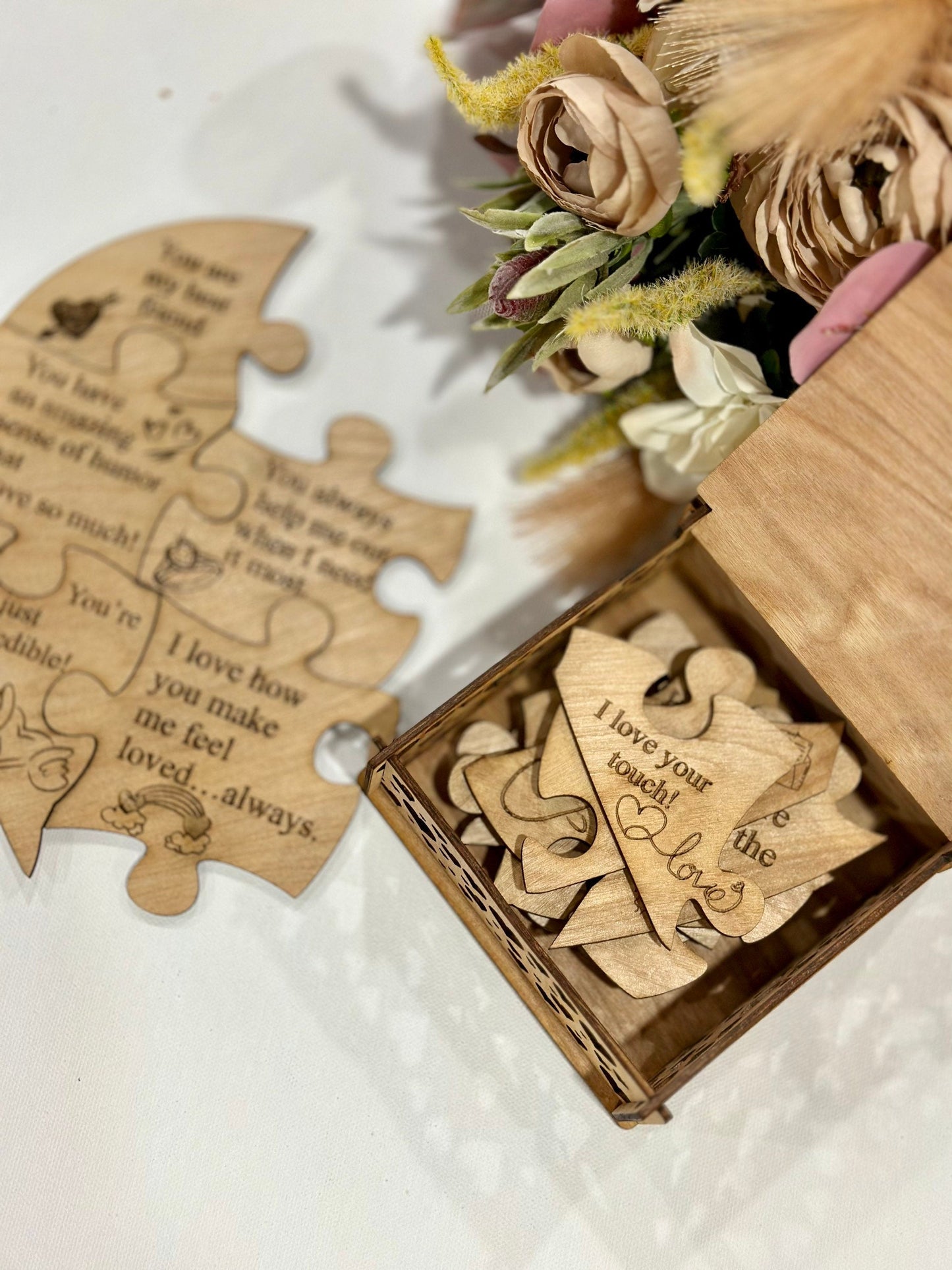 Birthday Gift for Boyfriend Personalized 14 Reasons Why I Love You Custom Wooden Puzzle Boyfriend gift  Reasons why i love you Valentines day