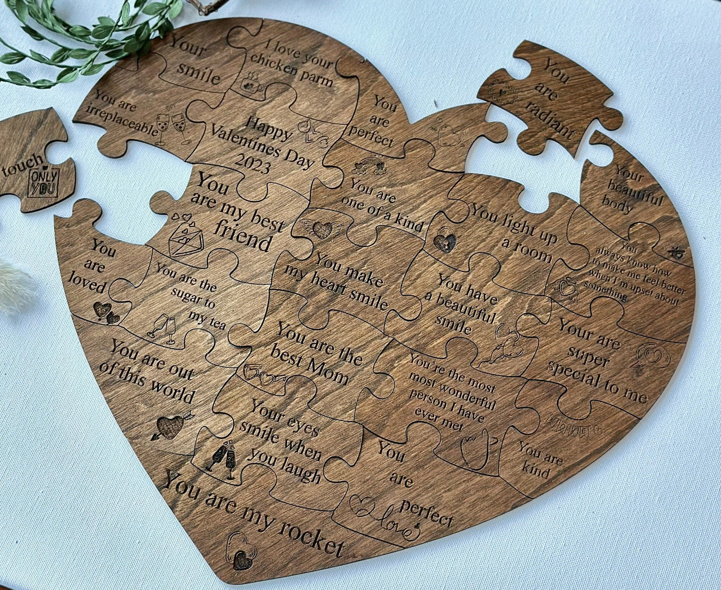 Birthday Gift for Boyfriend Personalized 14 Reasons Why I Love You Custom Wooden Puzzle Boyfriend gift  Reasons why i love you Valentines day