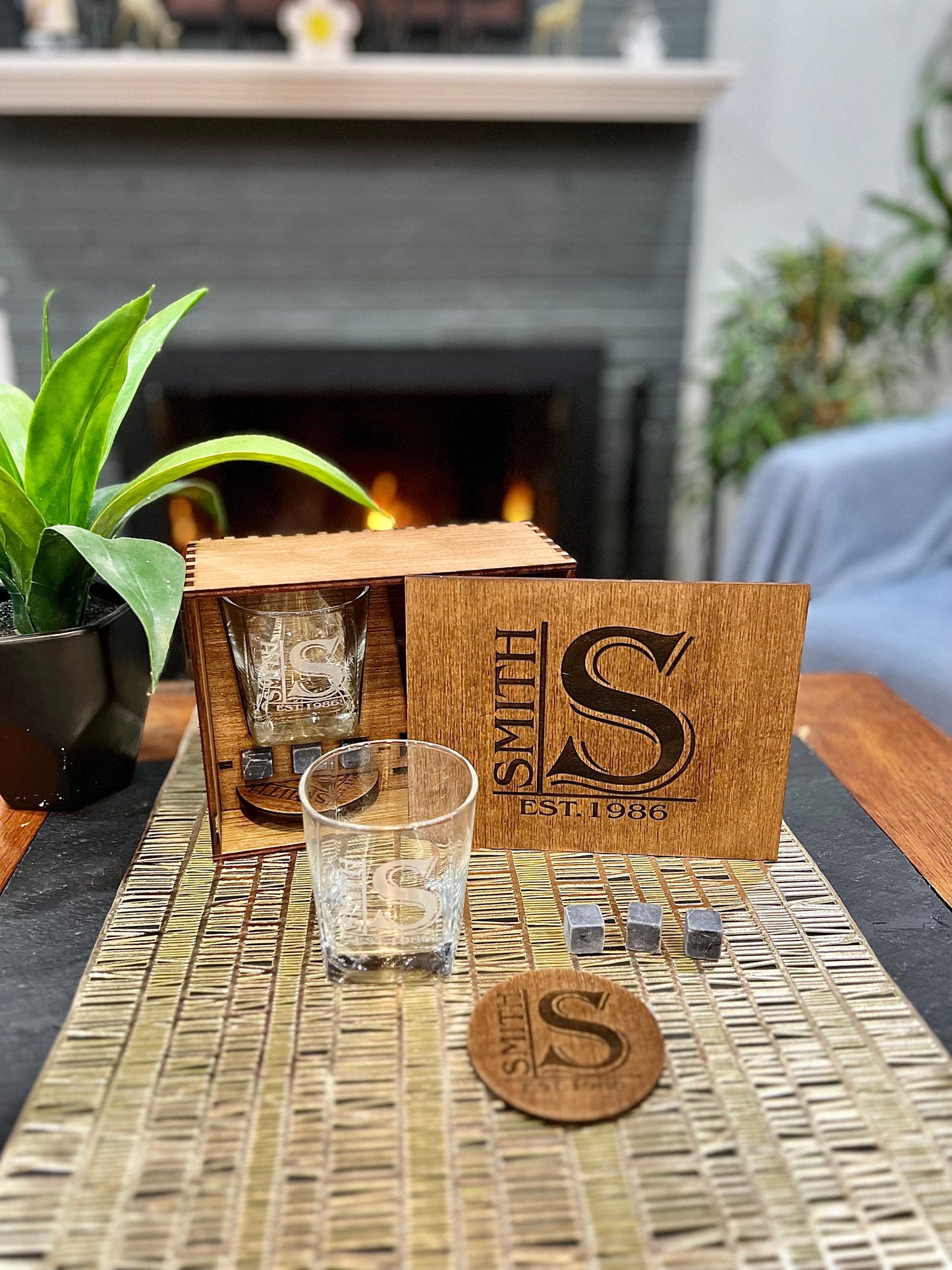 Personalized Whiskey Glasses | Custom Name or Initial Monogram Whiskey Glass | Perfect for Wedding, Fathers Day, Groomsmen, Graduation Gift