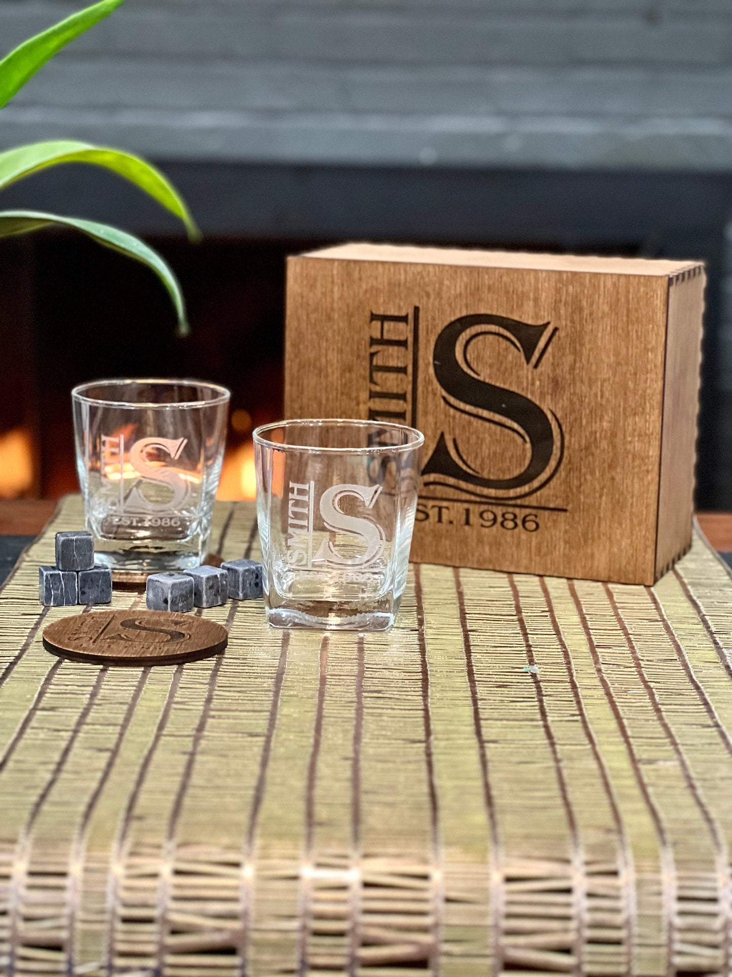 Personalized Whiskey Glasses, Bourbon Decanter Glass - Personalized Gift for Men, Monogram Engraved Scotch Glass, Birthday Gift for Him