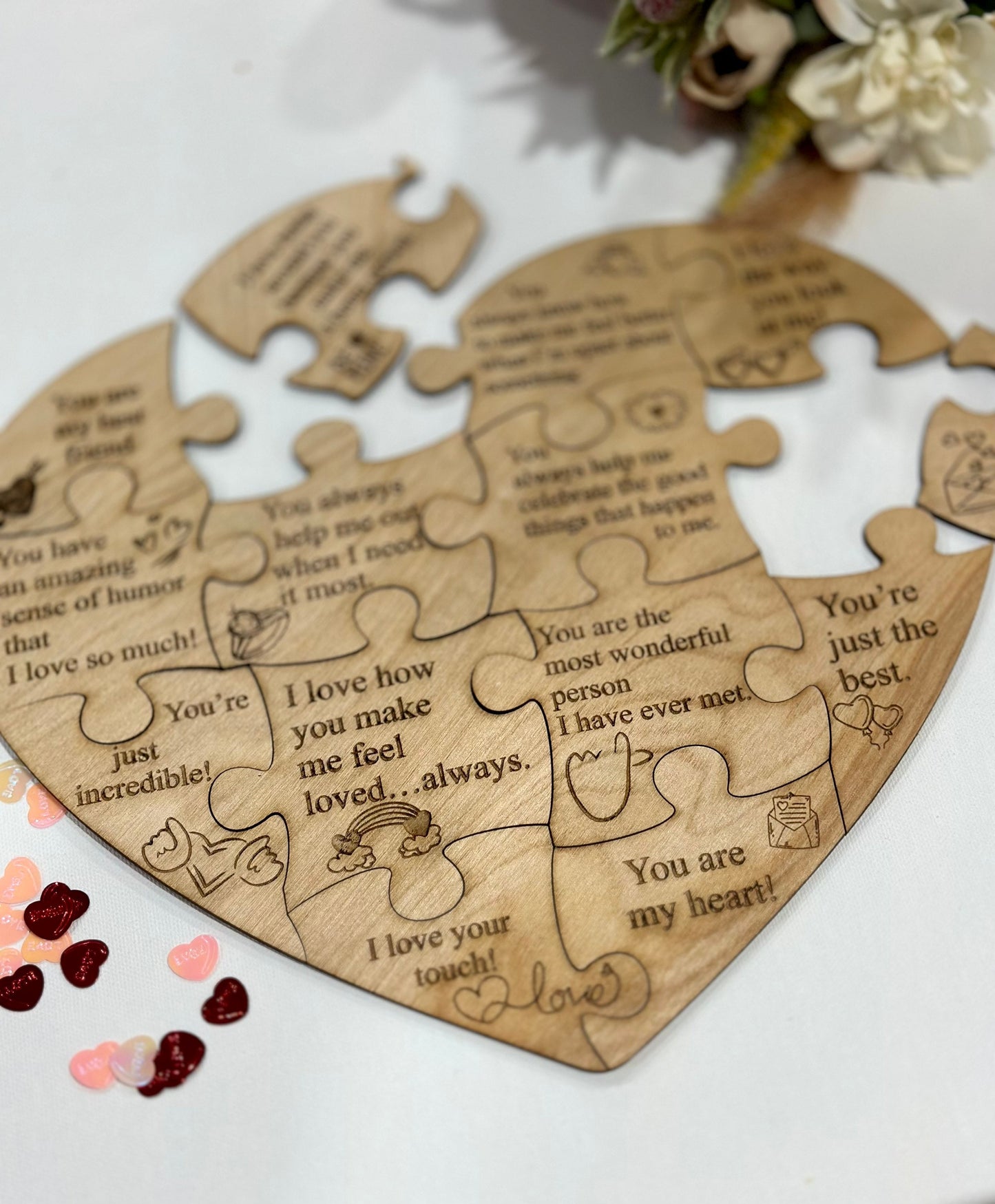 Personalized 14 Reasons Why I Love You Birthday Gift for Boyfriend Custom Wooden Puzzle Boyfriend gift Valentines day Reasons why i love you