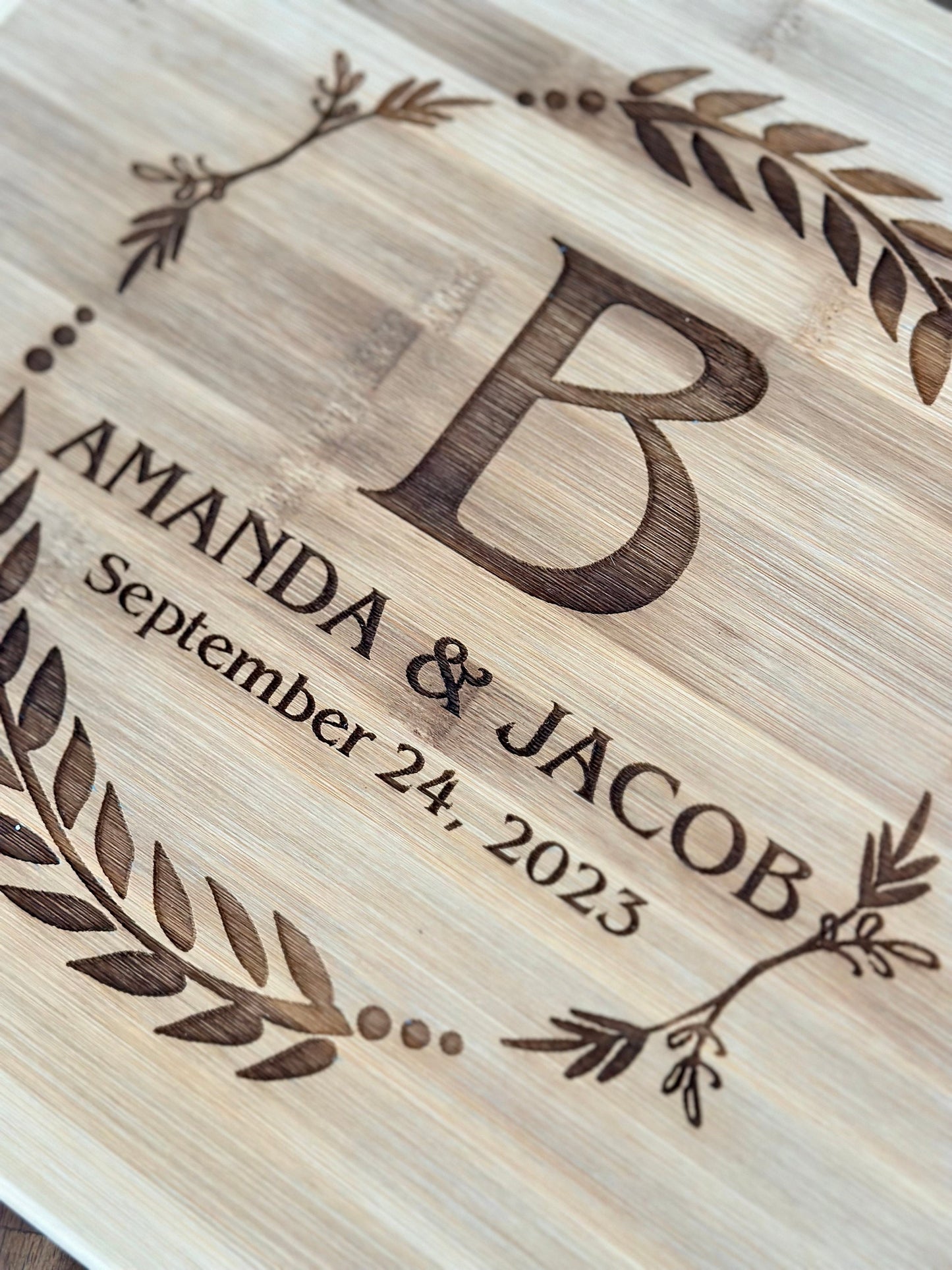 Personalized Cutting Board Wedding Gift, Customize your Bamboo Charcuterie Boards, Unique Bridal Shower Gift. Engraved Engagement Present,