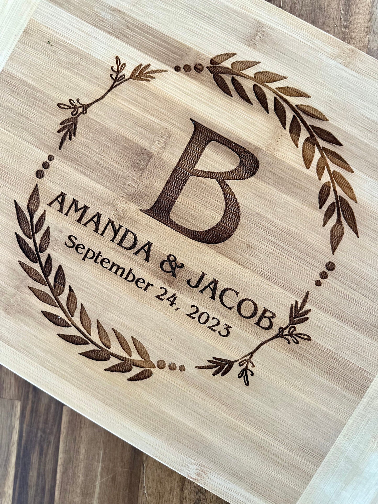 Personalized Cutting Board Wedding Gift, Customize your Bamboo Charcuterie Boards, Unique Bridal Shower Gift. Engraved Engagement Present,